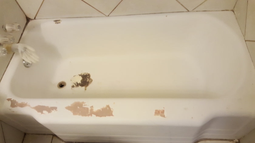 We take an old bathtub, and give you expert reglazing service, new resurface 